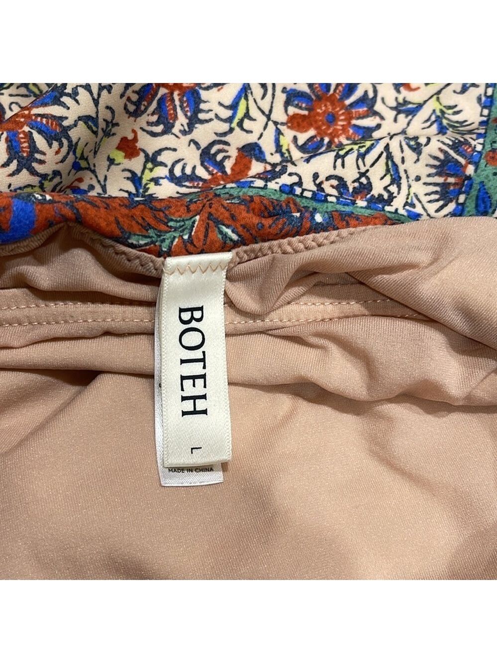 BOTEH Clementine Zoey Button Detail Multi Print One Piece Swimsuit SZ L - Picture 8 of 10